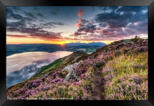Holy Island Sunset Arran Scotland Framed Print by Paul Messenger