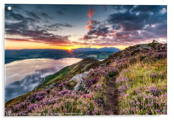 Holy Island Sunset Arran Scotland Acrylic by Paul Messenger