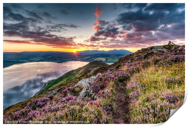 Holy Island Sunset Arran Scotland Print by Paul Messenger