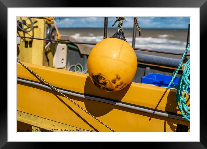 Buoy on boat, Cromer beach Framed Mounted Print by Chris Yaxley