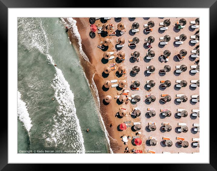 Aerial Ocean Print, Beach Print Framed Mounted Print by Radu Bercan