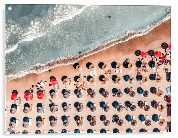 People On Beach, Aerial Beach Photography Acrylic by Radu Bercan