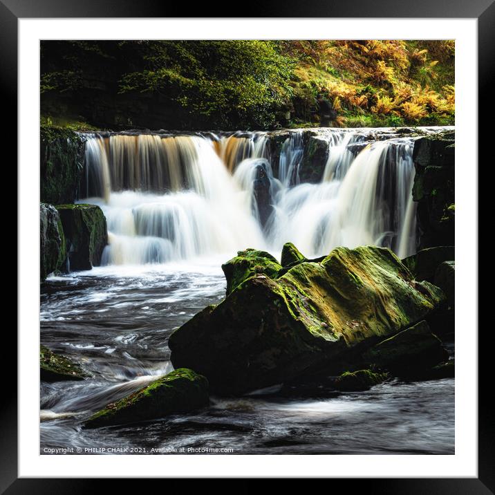 Nelly Ayre force in the Yorkshire moors near Goathland 487 Framed Mounted Print by PHILIP CHALK