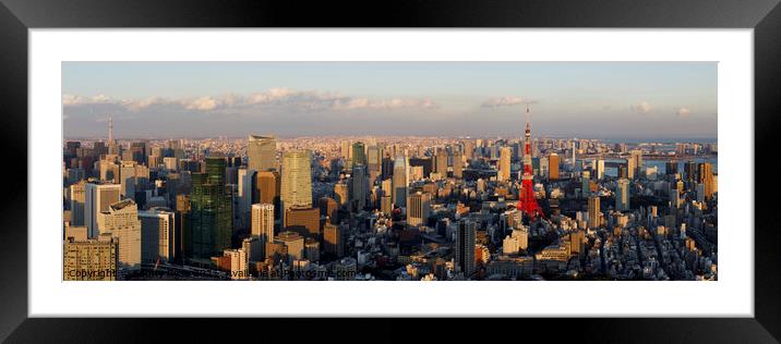 Tokyo Skyline Japan Framed Mounted Print by Sonny Ryse