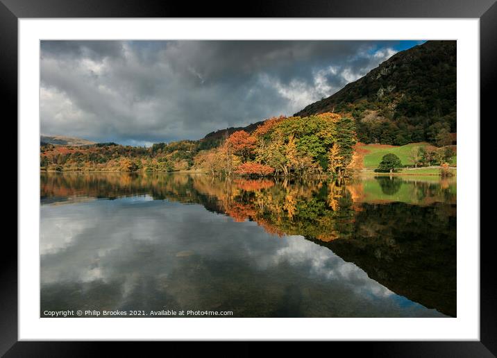 Rydal Water Reflections Framed Mounted Print by Philip Brookes