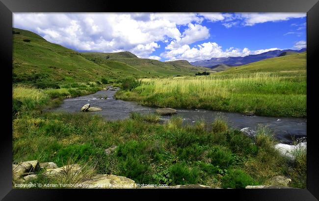 River bend, Northern Drakensberg, Kwazulu Natal Framed Print by Adrian Turnbull-Kemp