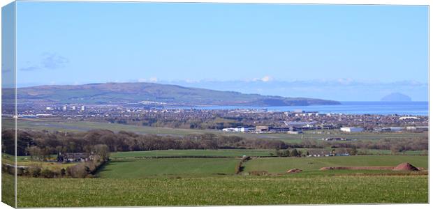 A panoramic view over Ayr and Prestwick Canvas Print by Allan Durward Photography