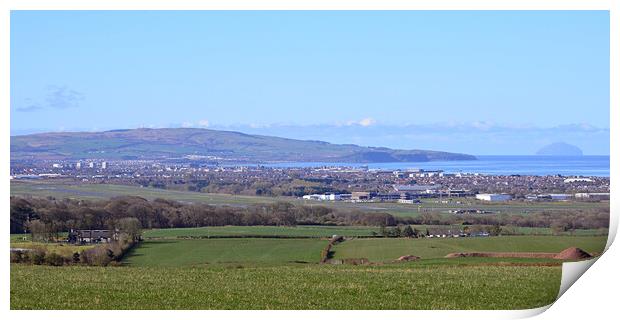 A panoramic view over Ayr and Prestwick Print by Allan Durward Photography