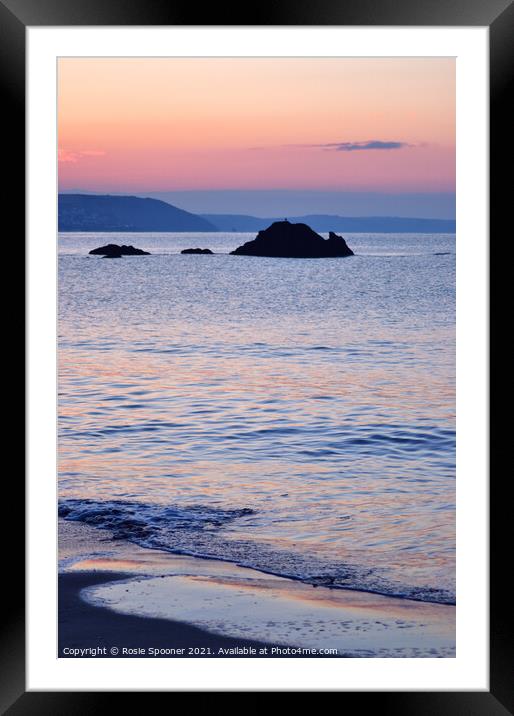 Sunrise on Looe Beach  Framed Mounted Print by Rosie Spooner