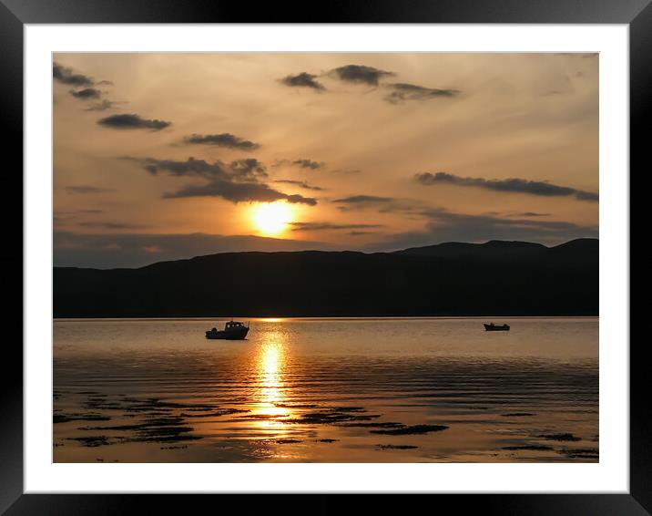 Vibrant Sunset over Scottish Loch Framed Mounted Print by Wendy Williams CPAGB