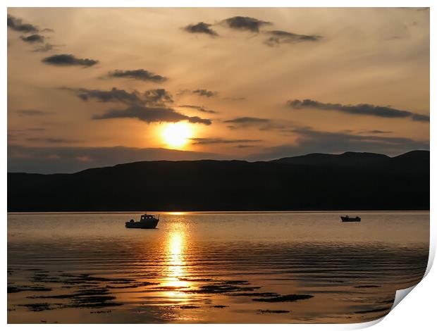 Vibrant Sunset over Scottish Loch Print by Wendy Williams CPAGB