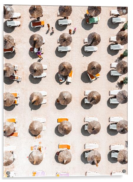 Beach Print, Aerial Beach Umbrellas, Bondi Beach Acrylic by Radu Bercan