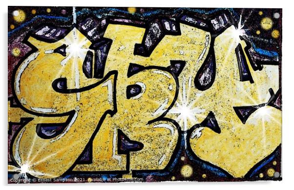 Graffiti Art, SKY, Digital Art By Ernest Sampson Acrylic by Ernest Sampson