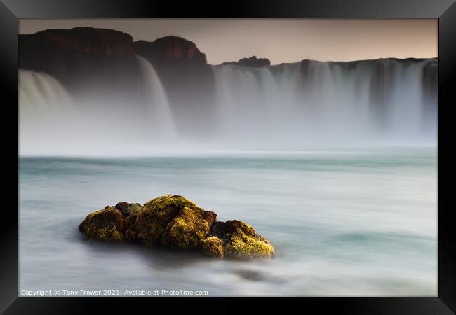 Godafoss waterfall Framed Print by Tony Prower