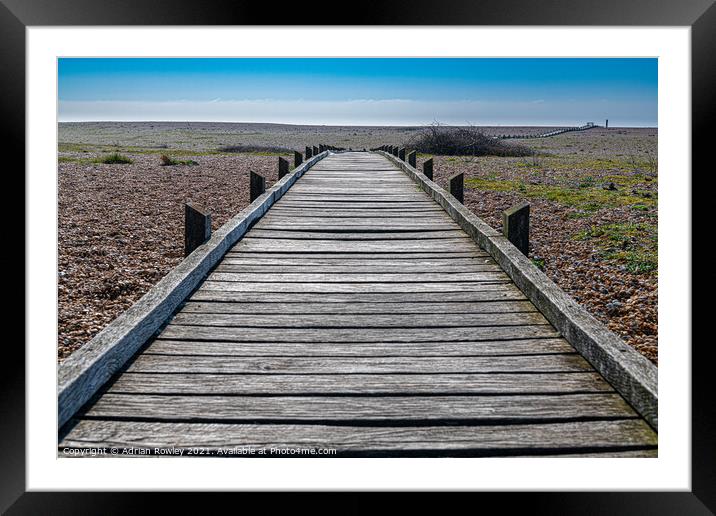 Dungeness walkway Framed Mounted Print by Adrian Rowley