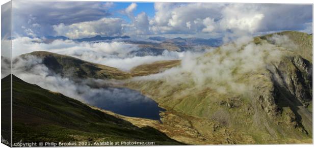 Cloud Inversion over Dollywaggon Pike Canvas Print by Philip Brookes