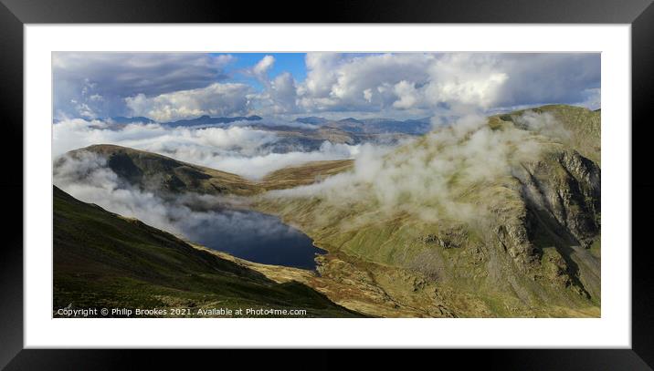 Cloud Inversion over Dollywaggon Pike Framed Mounted Print by Philip Brookes