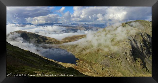 Cloud Inversion over Dollywaggon Pike Framed Print by Philip Brookes