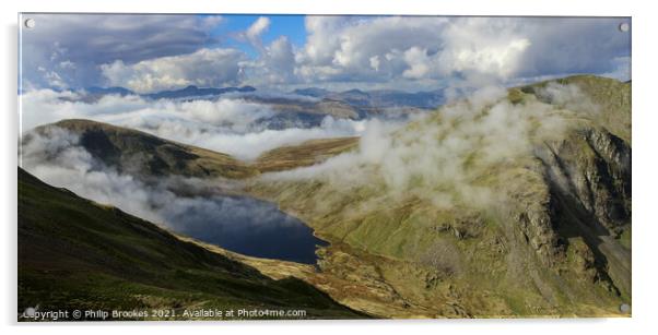 Cloud Inversion over Dollywaggon Pike Acrylic by Philip Brookes