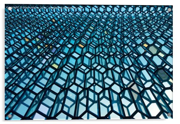Windows of the Harpa Concert hall, Reykjavik, Iceland  Acrylic by Navin Mistry