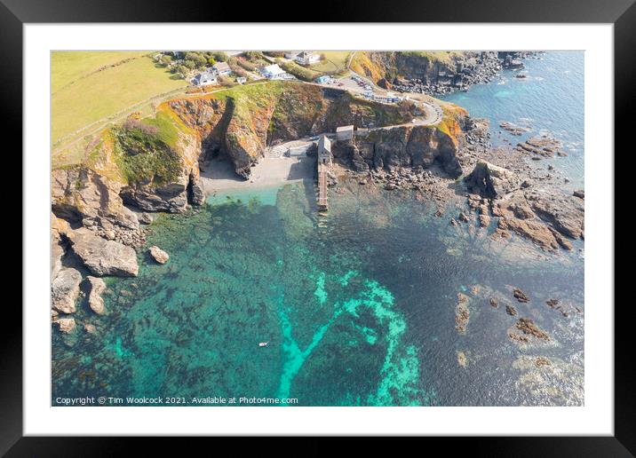 Aerial photograph of the Lizard, Cornwall, England. Framed Mounted Print by Tim Woolcock