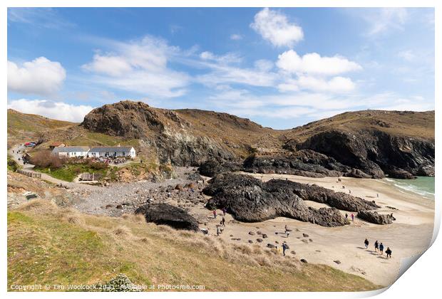 Kynance Cove on a stunning sunny day. Print by Tim Woolcock