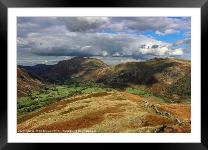 Far Eastern Fells, Lake District Framed Mounted Print by Philip Brookes