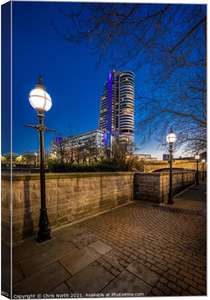 Bridgewater Place, Leeds by Night Canvas Print by Chris North