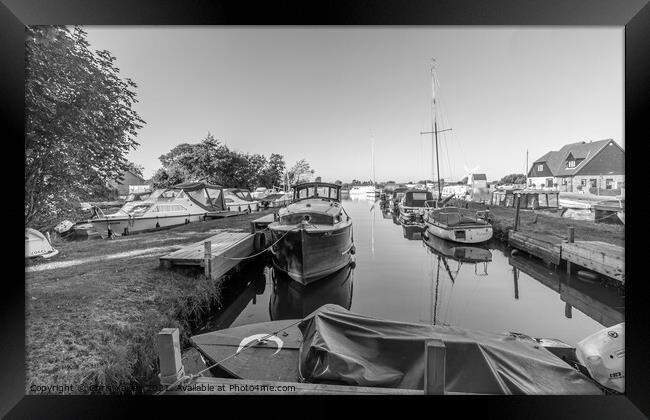 River Thurne boat yard Framed Print by Chris Yaxley