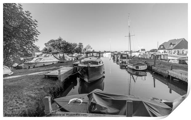 River Thurne boat yard Print by Chris Yaxley