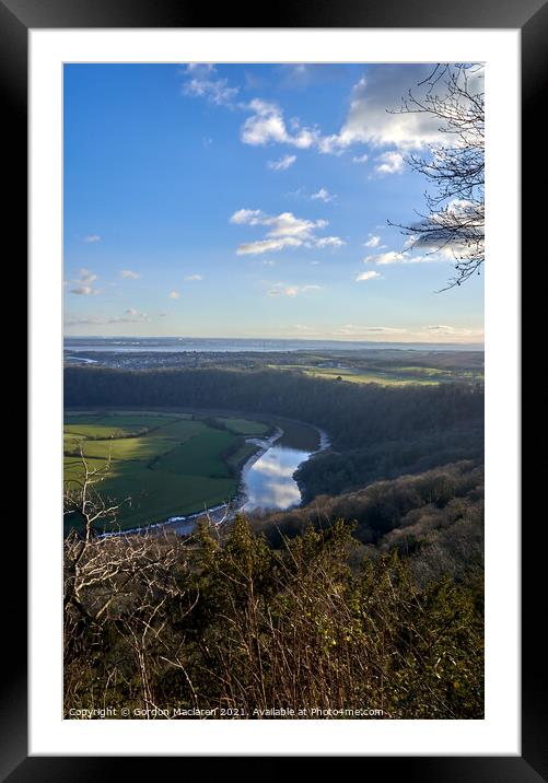 The River Wye winding past Chepstow Racecourse Framed Mounted Print by Gordon Maclaren