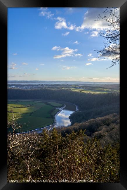 The River Wye winding past Chepstow Racecourse Framed Print by Gordon Maclaren