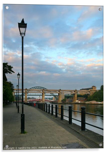 River Tyne Bridges Acrylic by Sandra Day