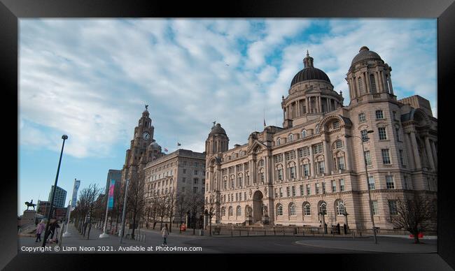 Port of Liverpool Building at Liverpool's Pier Hea Framed Print by Liam Neon
