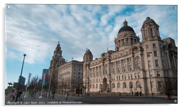 Port of Liverpool Building at Liverpool's Pier Hea Acrylic by Liam Neon