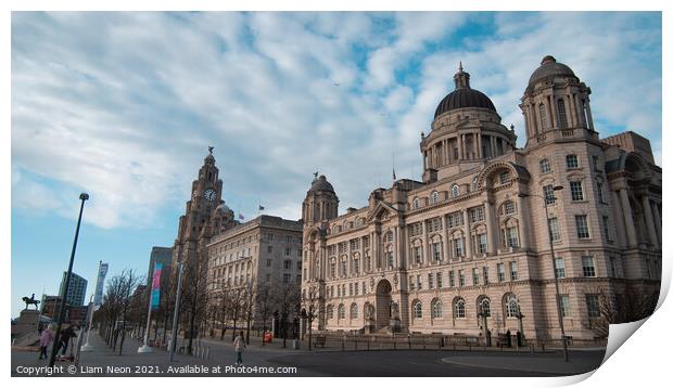 Port of Liverpool Building at Liverpool's Pier Hea Print by Liam Neon