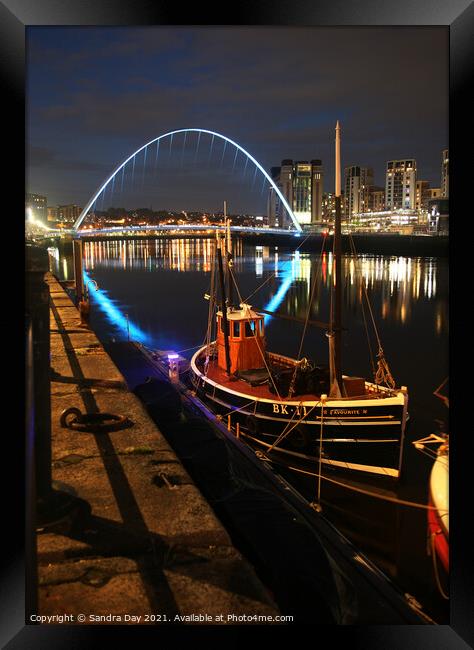 The Millennium Newcastle Bridge  Framed Print by Sandra Day