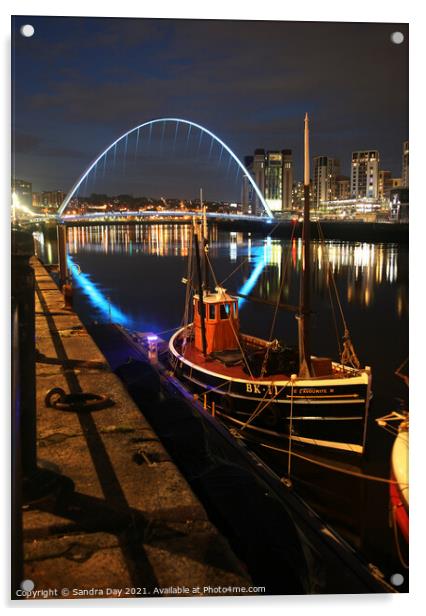 The Millennium Newcastle Bridge  Acrylic by Sandra Day