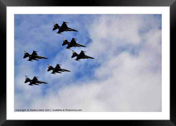 Air Force units over Warsaw, Poland Framed Mounted Print by Paulina Sator