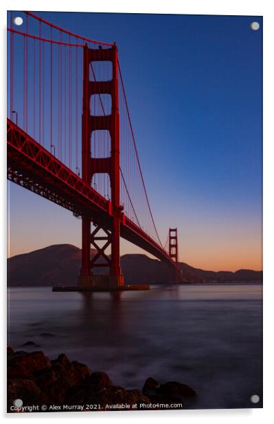 Golden Gate Bridge  Acrylic by Alex Murray