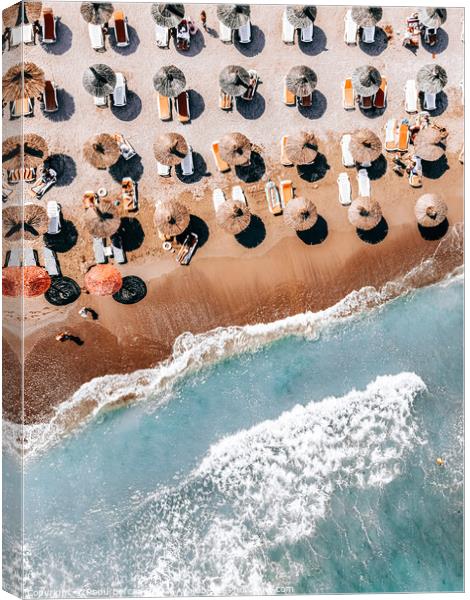 Ocean Print, Aerial Beach Print Wall Decor Canvas Print by Radu Bercan