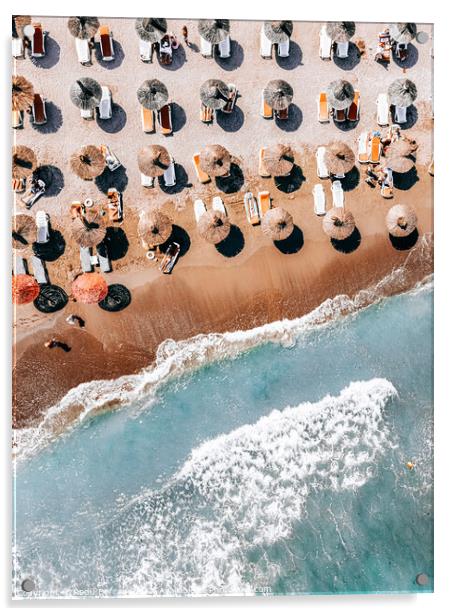 Ocean Print, Aerial Beach Print Wall Decor Acrylic by Radu Bercan