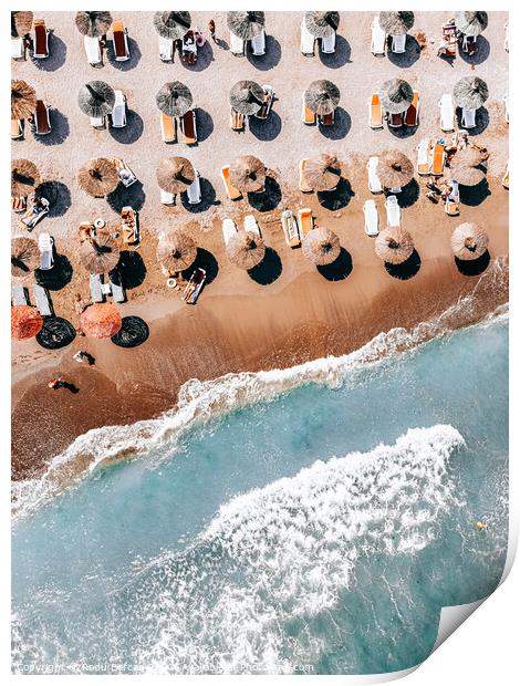 Ocean Print, Aerial Beach Print Wall Decor Print by Radu Bercan
