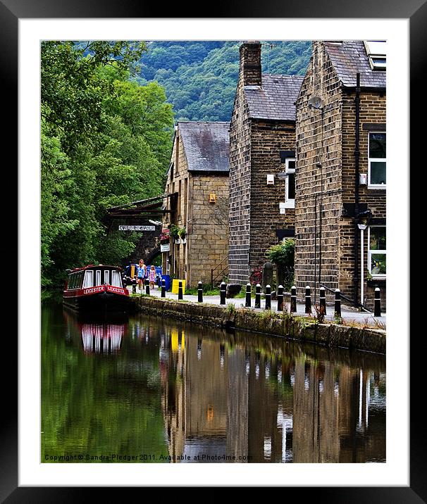 Rochdale Canal Reflections Framed Mounted Print by Sandra Pledger