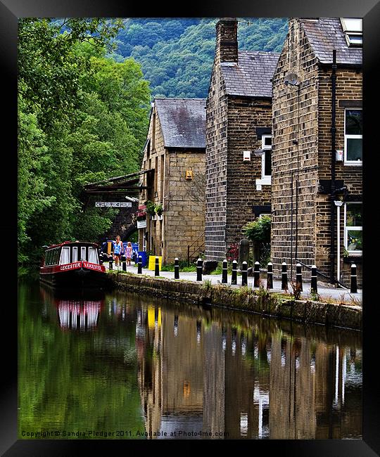 Rochdale Canal Reflections Framed Print by Sandra Pledger