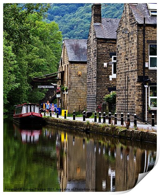 Rochdale Canal Reflections Print by Sandra Pledger