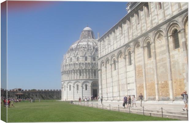 Historical Pisa  Canvas Print by John Bridge