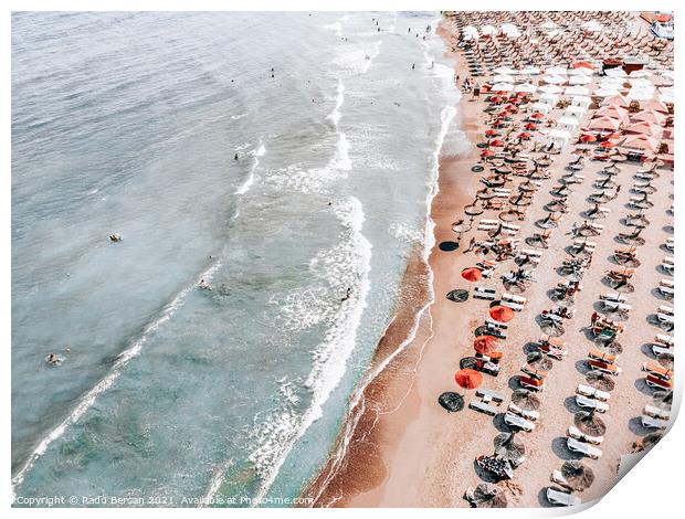 Aerial Ocean Print, Sea Summer Beach Print Print by Radu Bercan