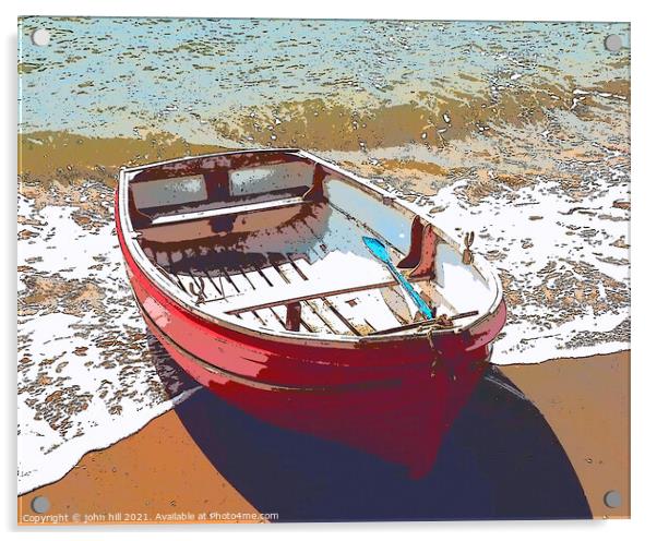 Rowing boat (illustration) Acrylic by john hill