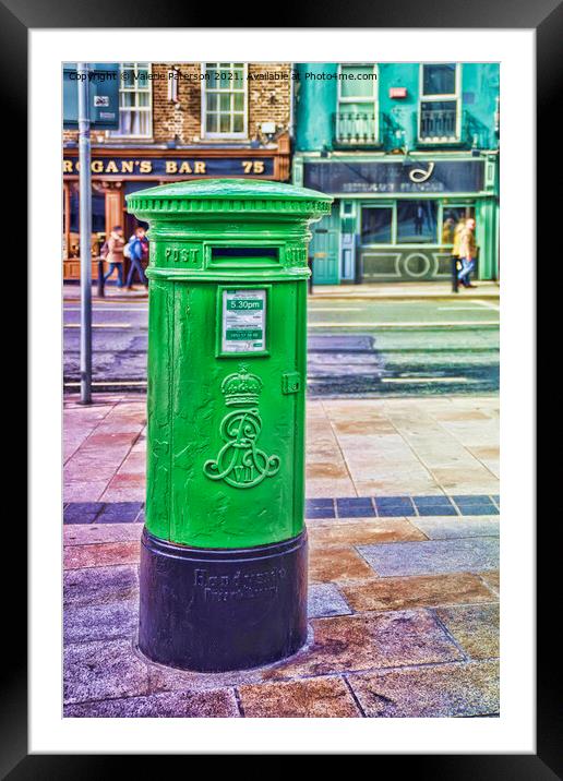 Irish Post Box  Framed Mounted Print by Valerie Paterson